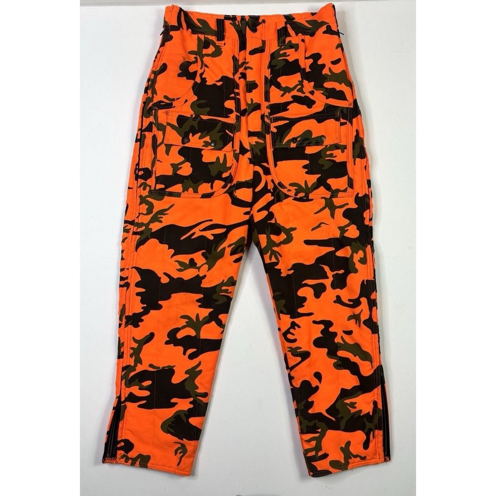 Chiller Killer Saftbak Pants Men's 34x30 Vintage Orange Camo Hunting Cargo USA